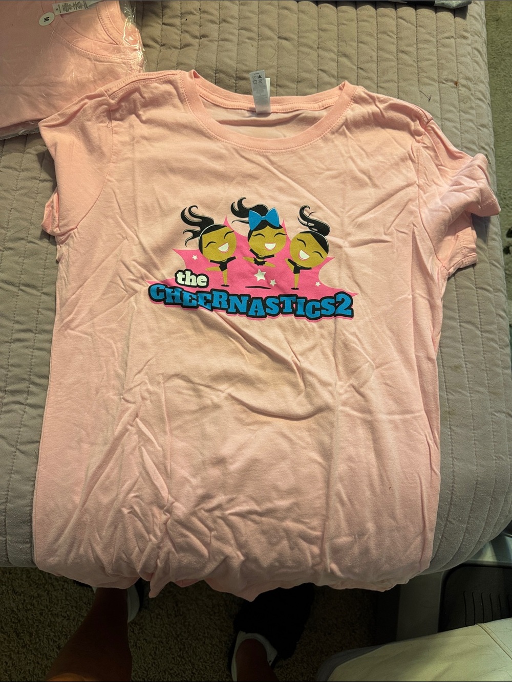 Thecheernastics2 Girls' Pink Graphic Tee